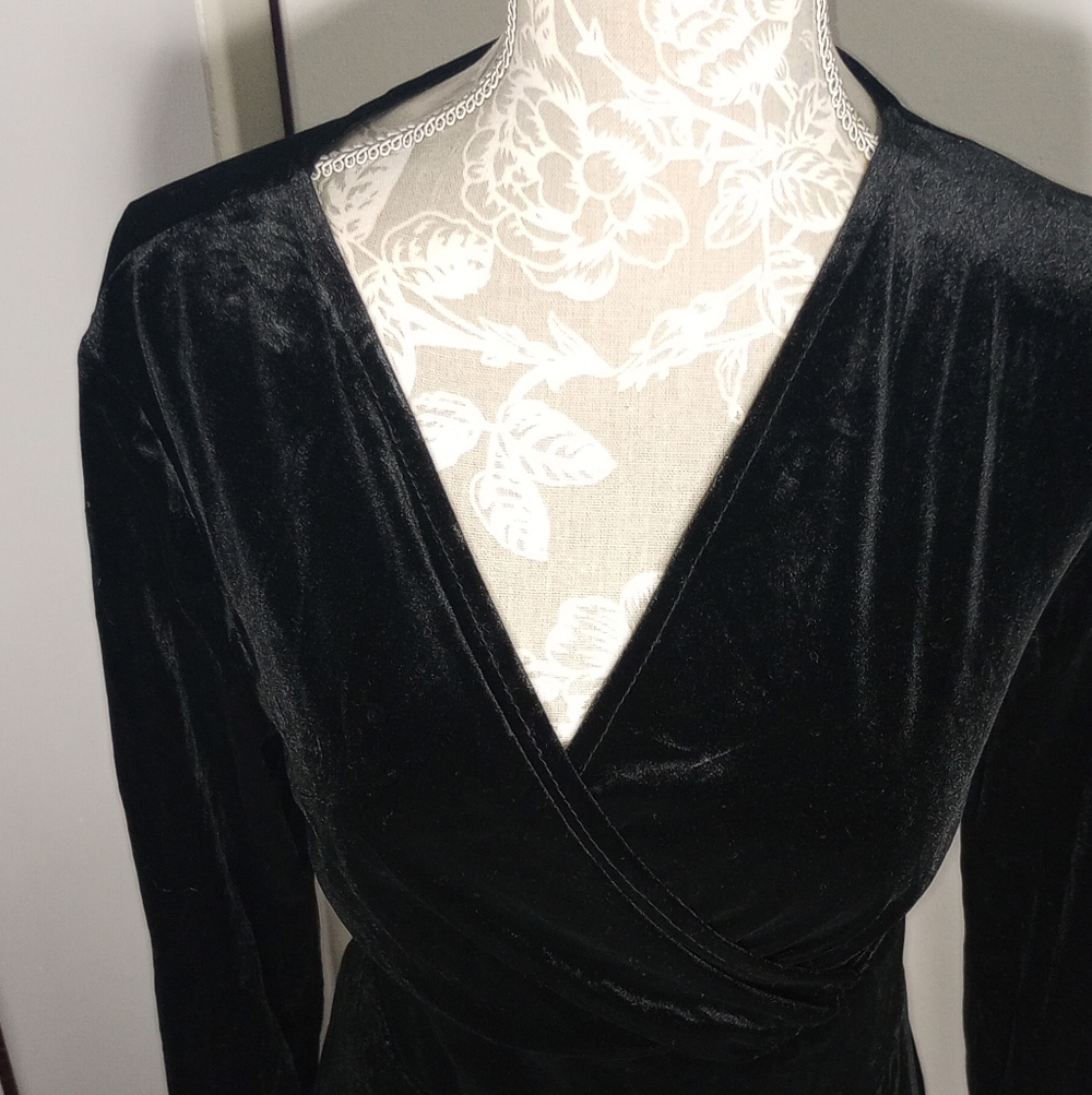 2 For $10 Black Faux Velvet  Dress Khol's
